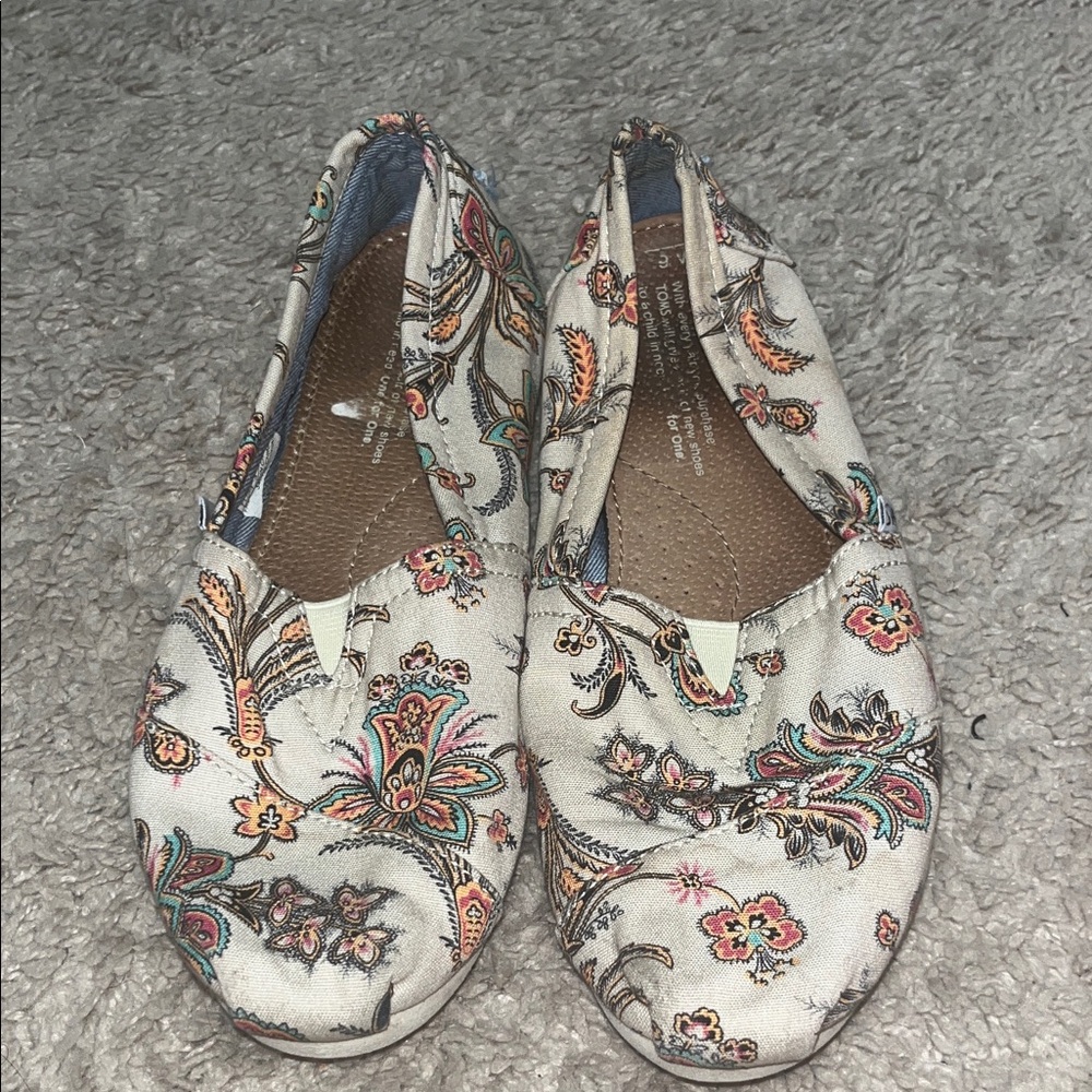 Toms Colorful Paisley Canvas Slip-Ons